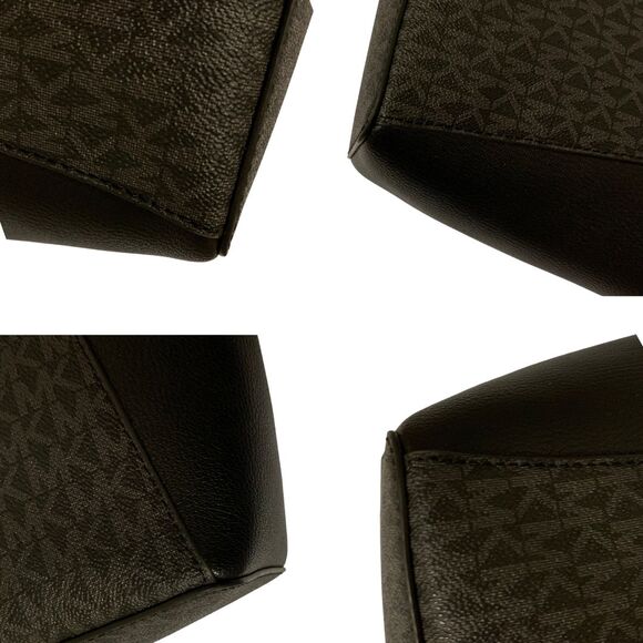 Michael Kors Charlotte Large Tote Gray Monogram and Black Leather - Picture 9 of 13